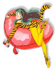 Lum on a pillow built for two.