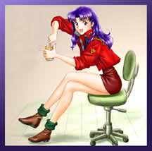 Misato poppin' the brewsky before the old interview (by Tony Tiny)